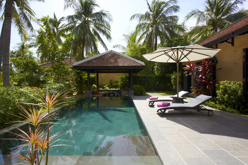 Private Pool with Lounge Chairs — Green