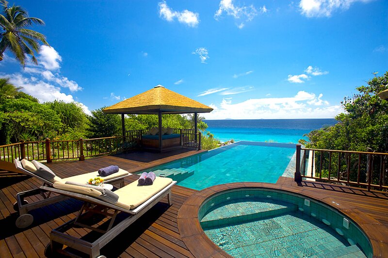Private Pool with Ocean View — Blue, Serene, Afternoon, Photograph