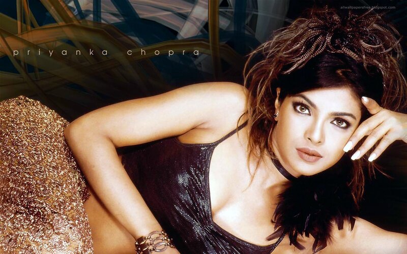 Priyanka Chopra in a black dress