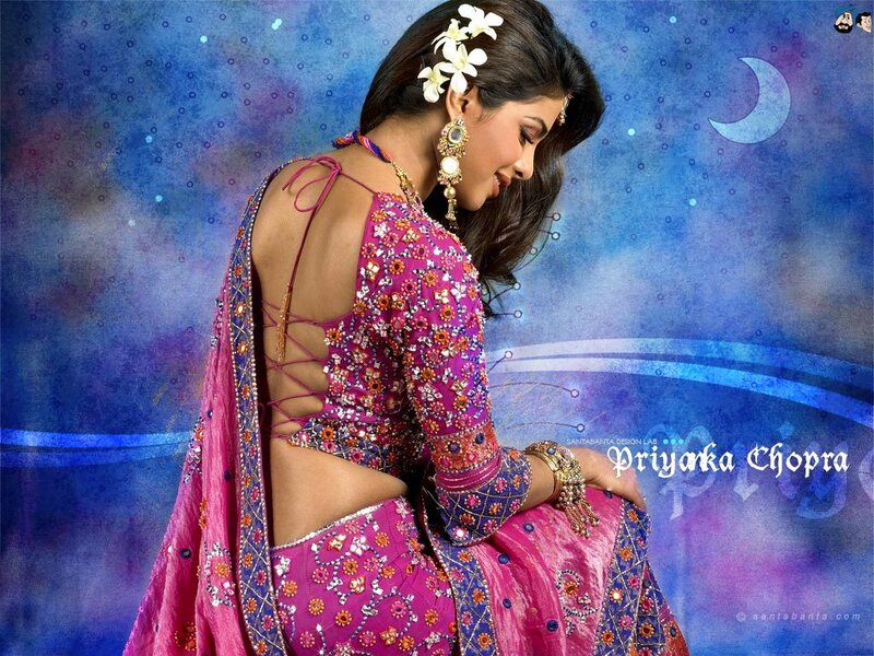 Priyanka Chopra in pink sari