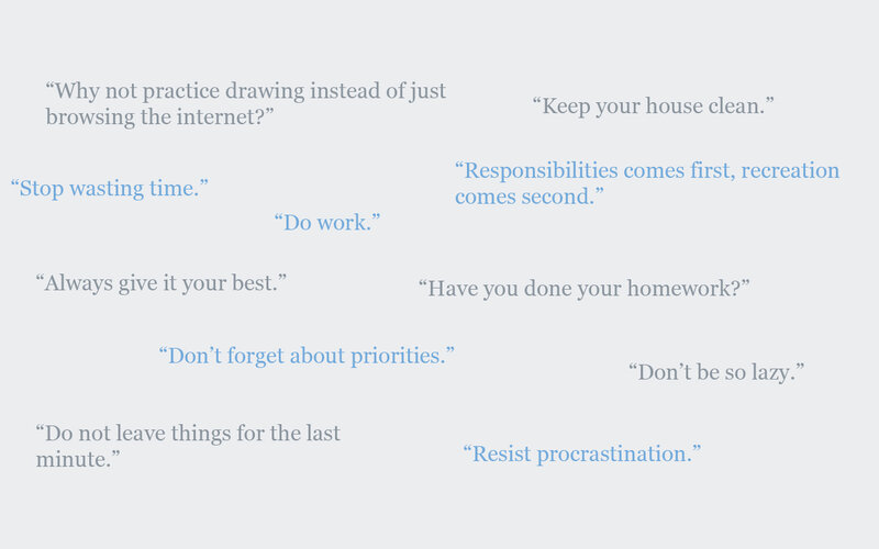 Procrastination quotes collage
