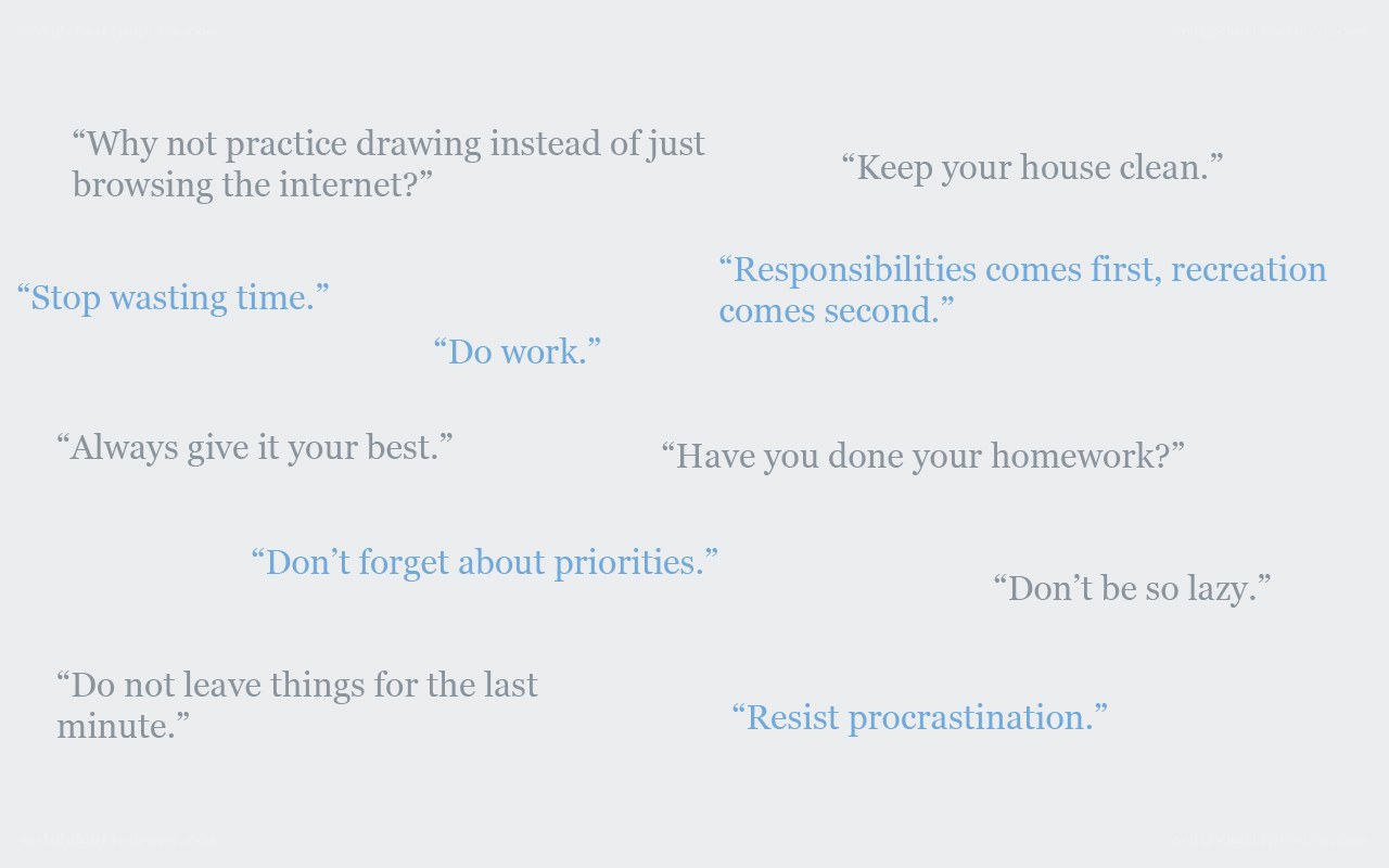 Procrastination quotes collage