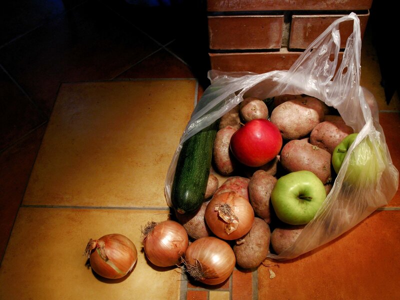 Produce in a plastic bag
