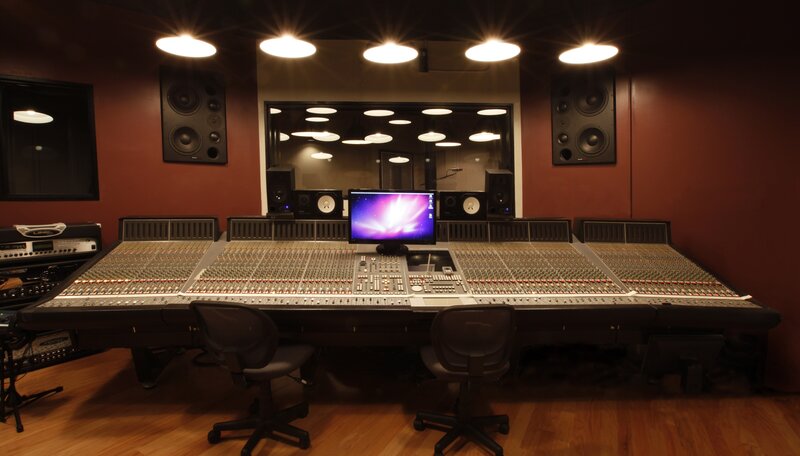 professional recording studio control room