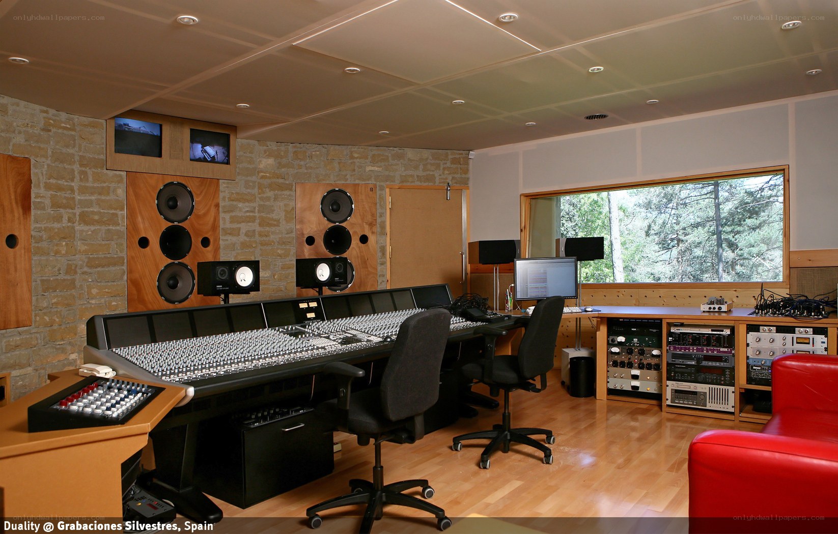 Professional recording studio control room