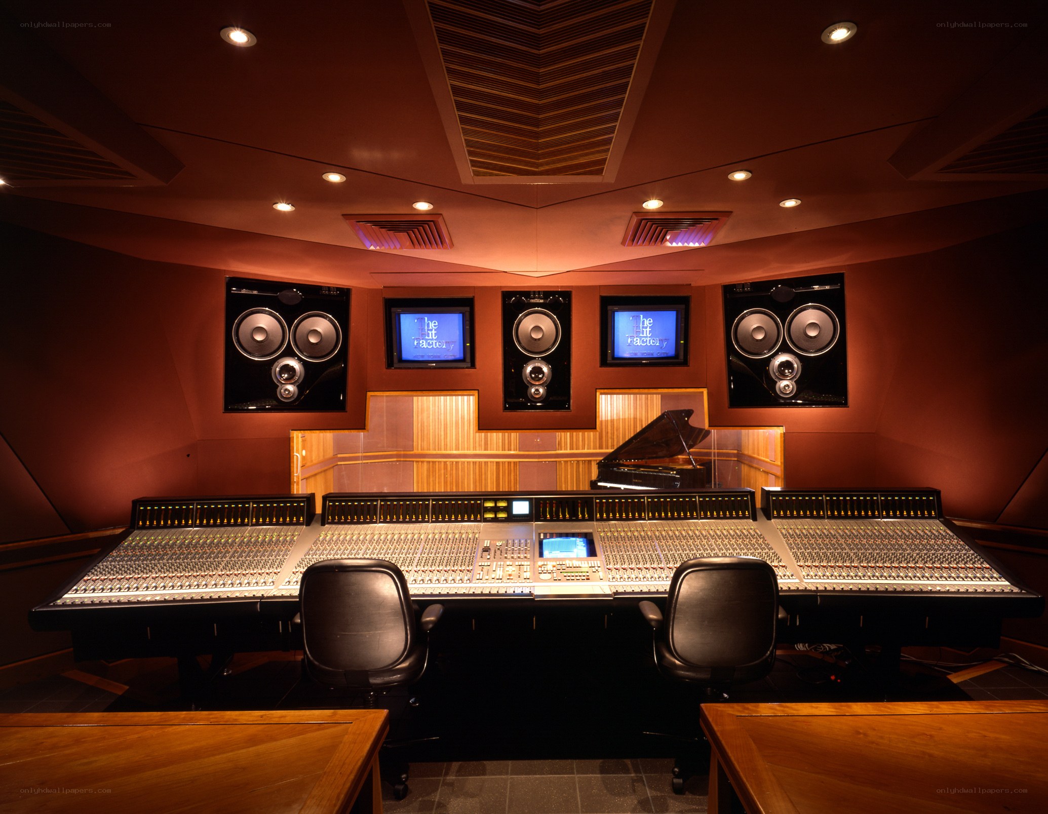 Professional recording studio control room