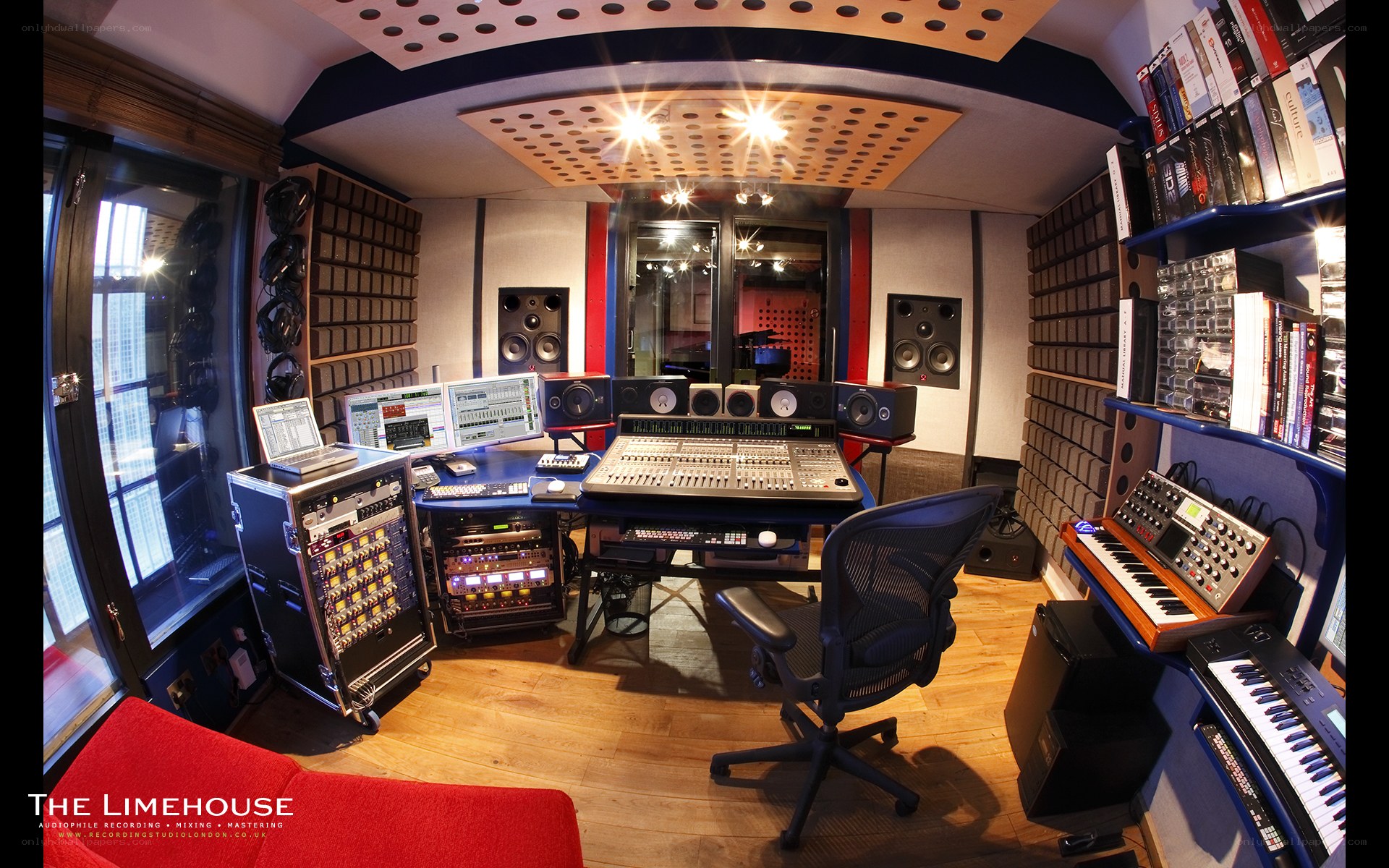professional recording studio interior