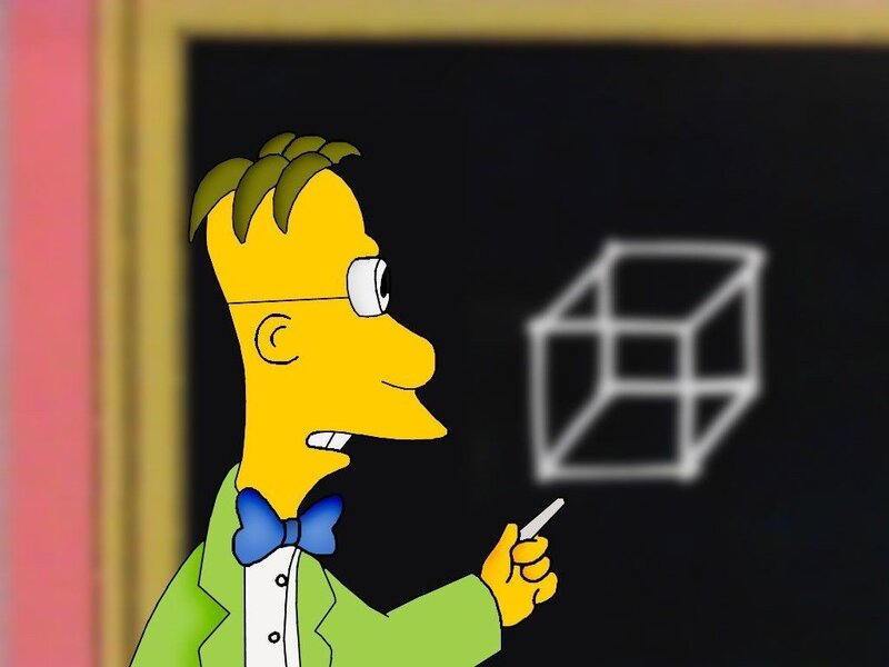 Professor Frink teaching geometry