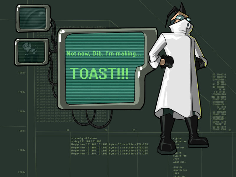 Professor Membrane making toast