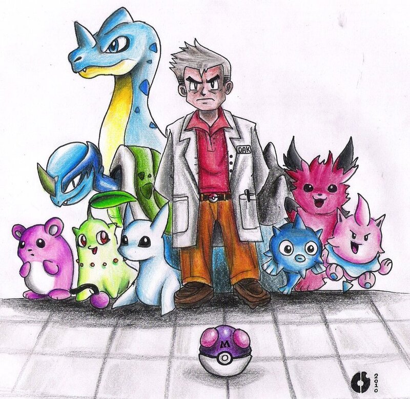 Professor Oak with Pokémon
