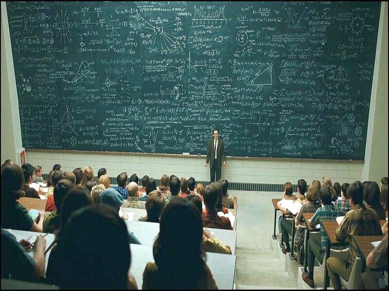 Professor teaching in a lecture hall