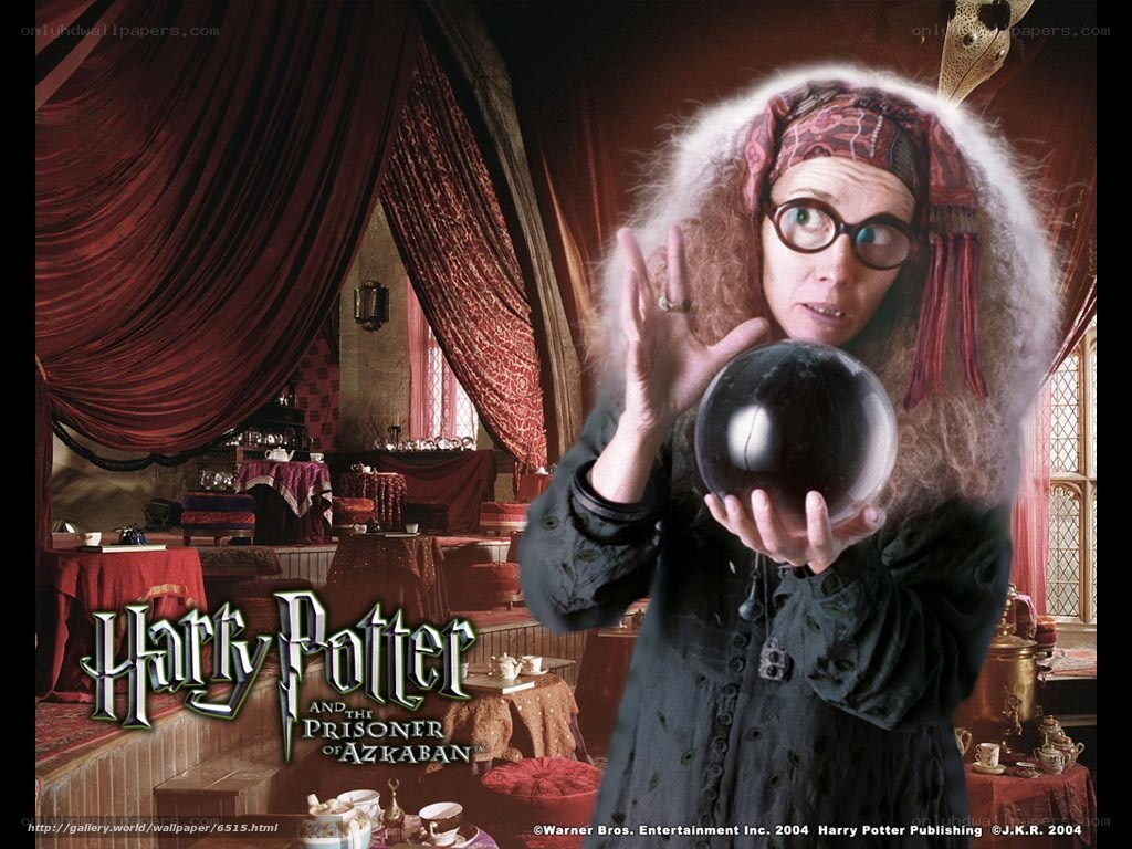 Professor Trelawney with crystal ball