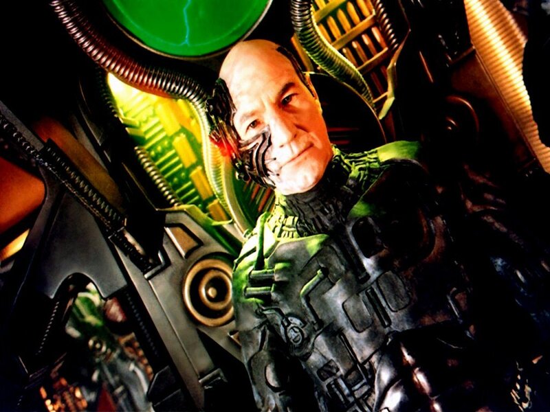 Professor X in a cybernetic suit