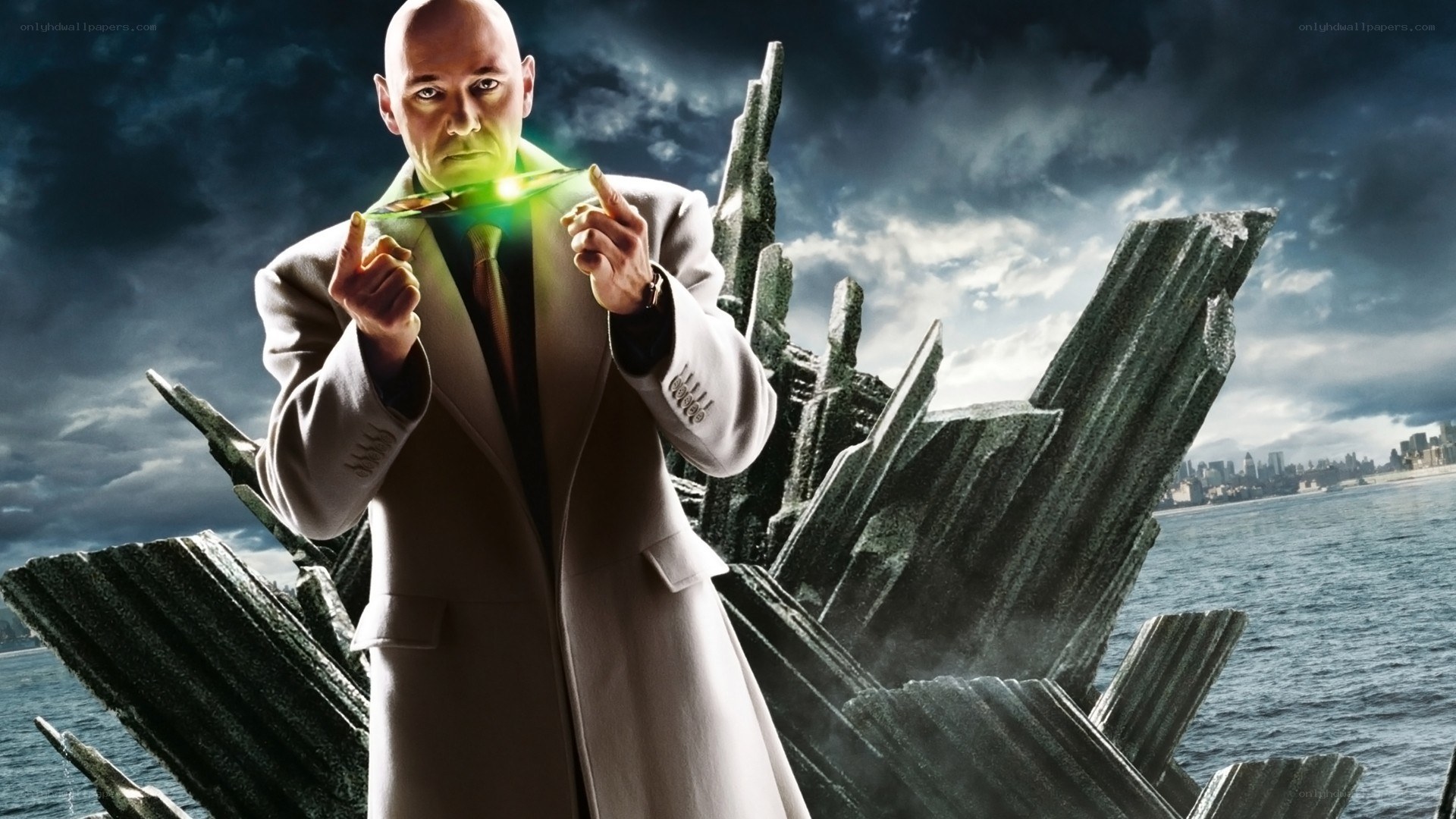 Professor X in a dramatic pose