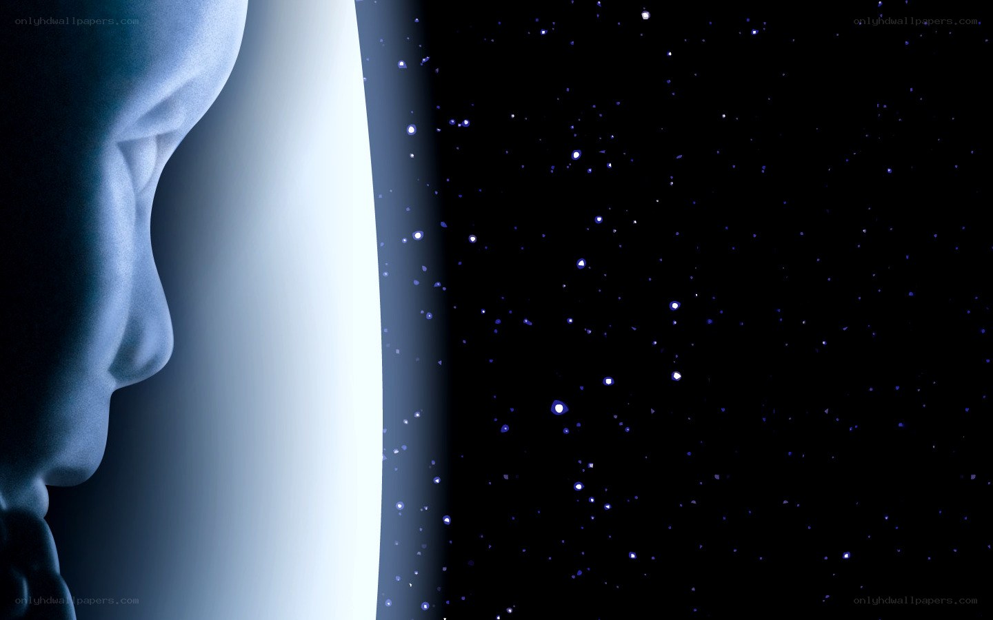profile against starry sky