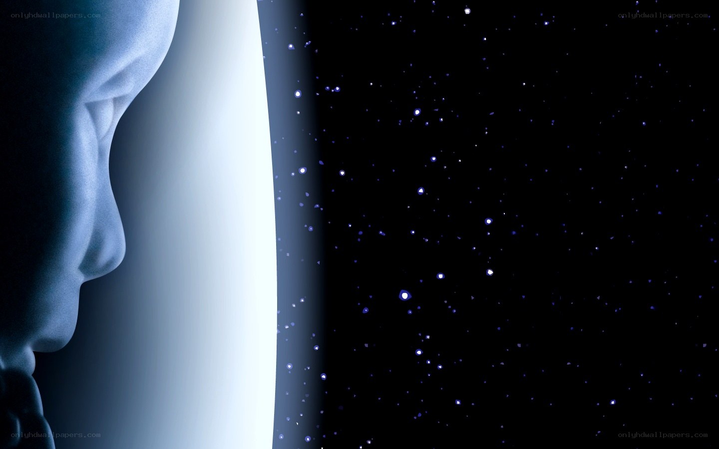 profile against starry sky