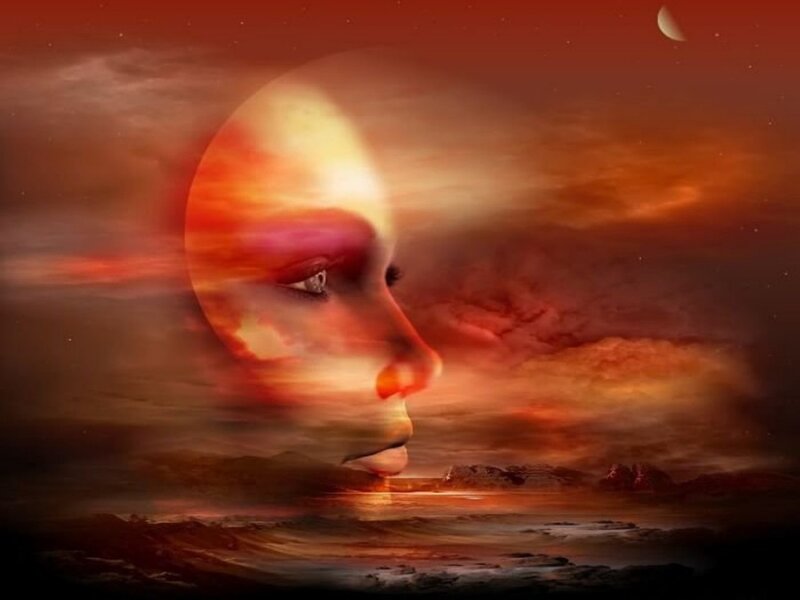 Profile of a Face — Red