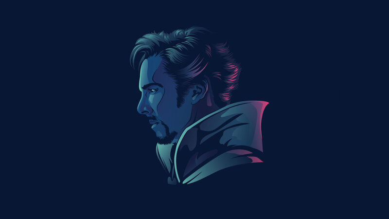 Profile of a Man — Blue