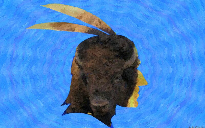 Profile of a Person — Blue, Dramatic
