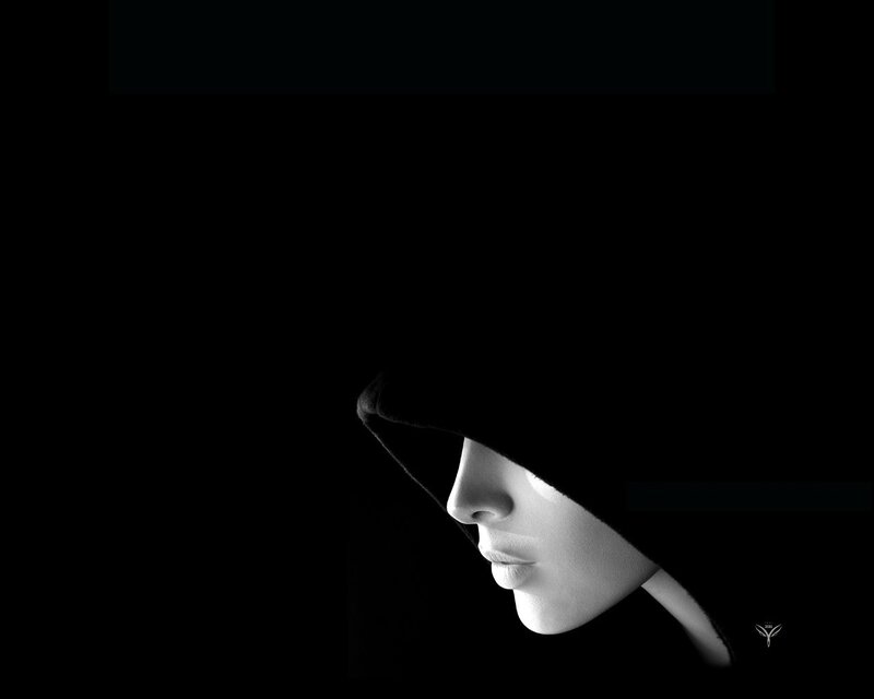 profile of a woman in shadow