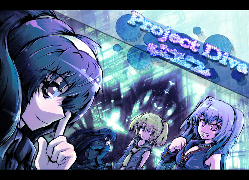 Project Diva characters in a city