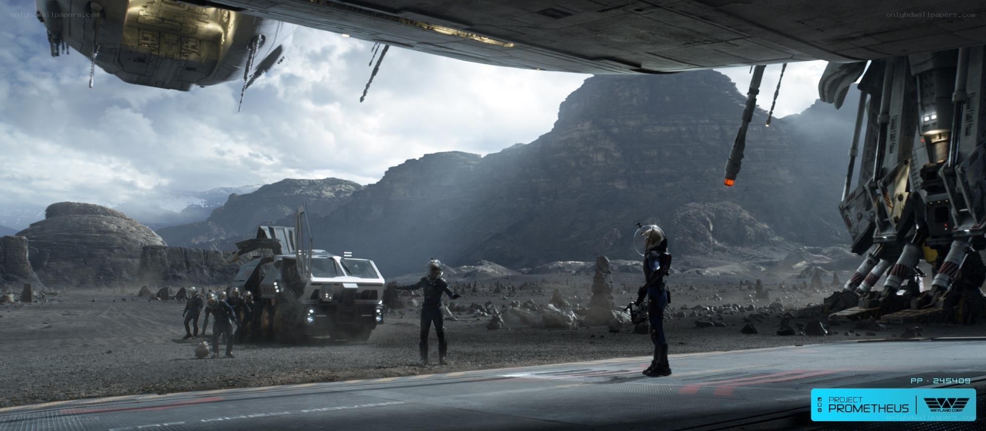 Prometheus crew on alien planet