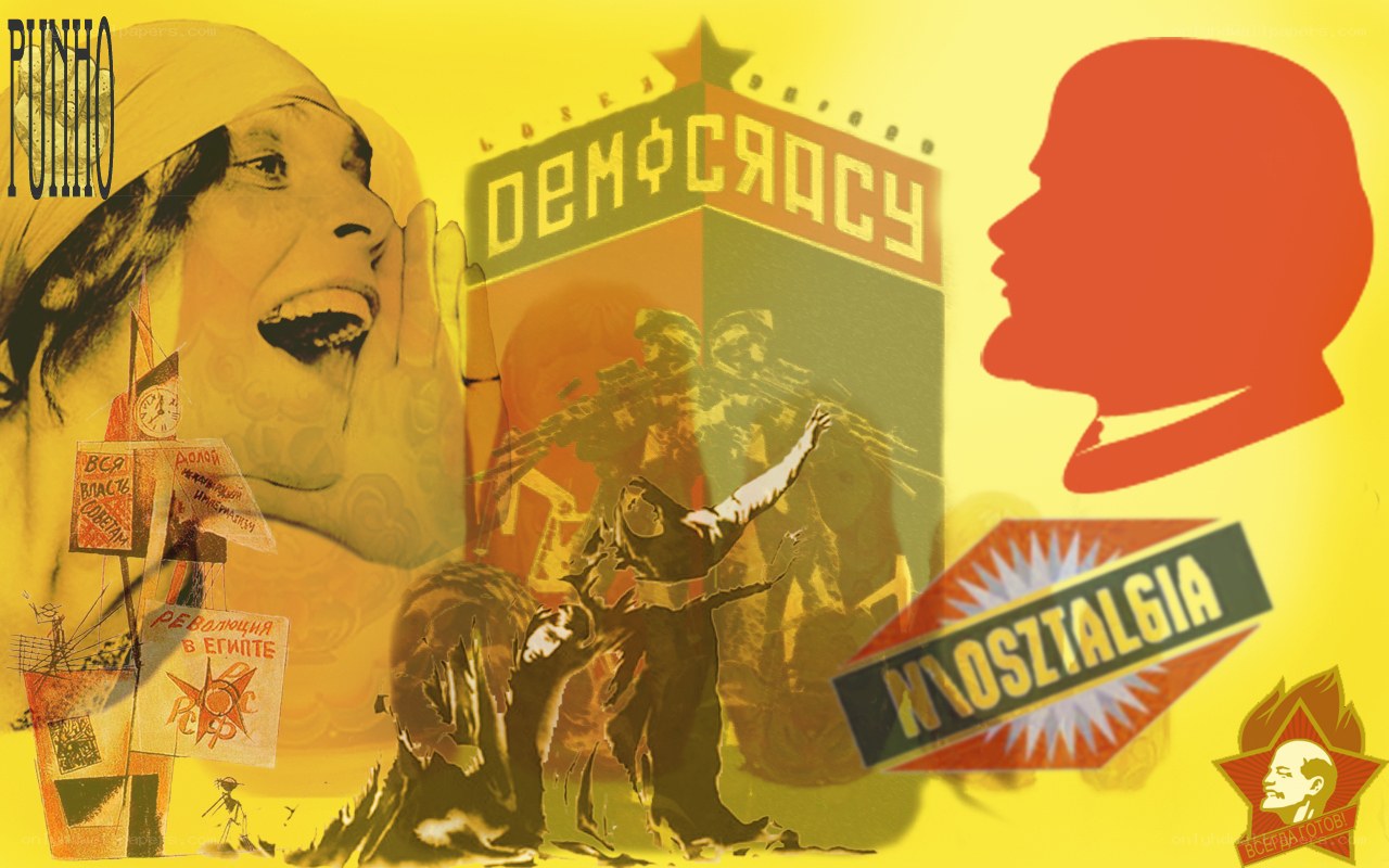 propaganda collage with revolution themes