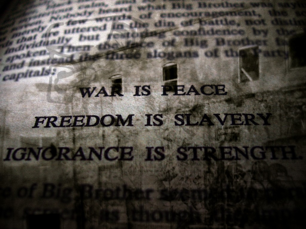 propaganda slogans on a wall