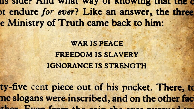 propaganda slogans on paper