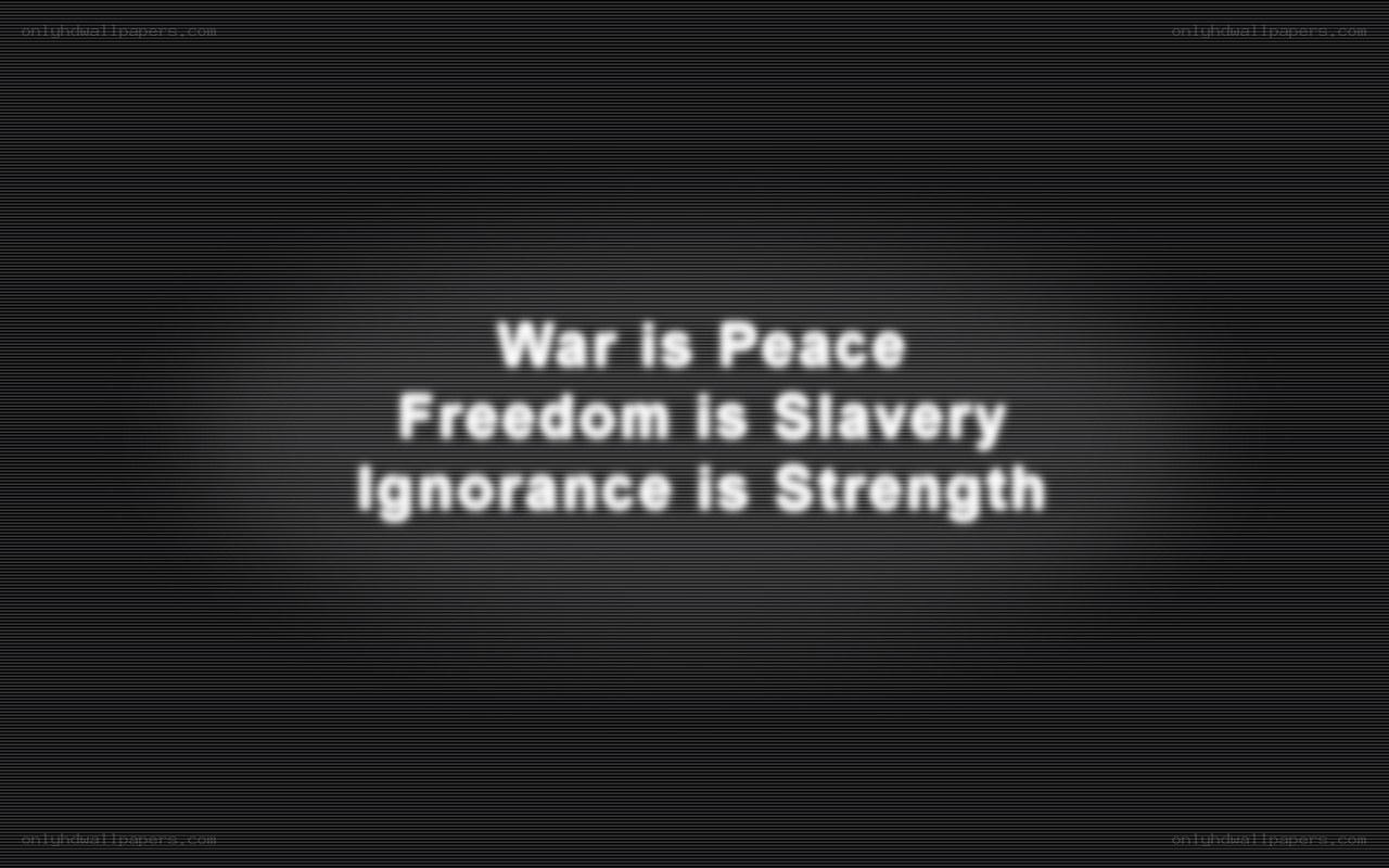 Propaganda text on screen