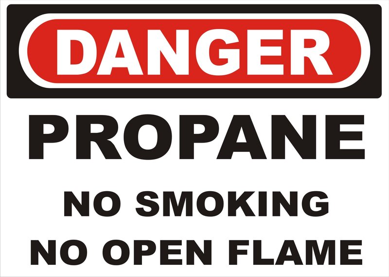 Propane danger warning sign