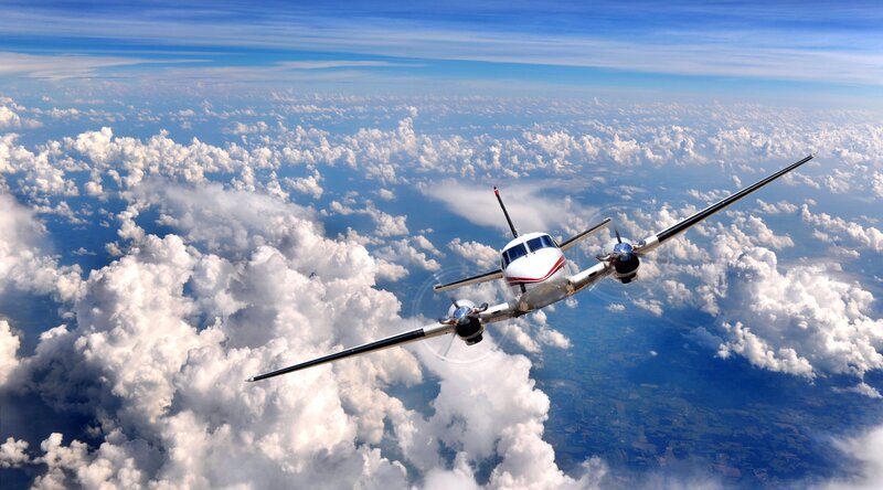 Propeller Airplane — Blue, Serene, Afternoon, Photograph