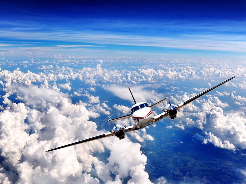 Propeller Airplane — Blue, Serene, Afternoon