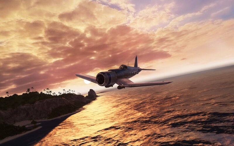 Propeller Airplane Flying — Orange, Dramatic