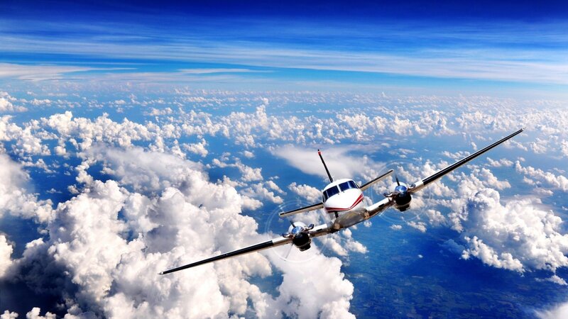 Propeller Airplane Flying