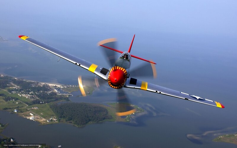 Propeller Airplane in Flight — Blue, Dynamic, Afternoon, Photograph