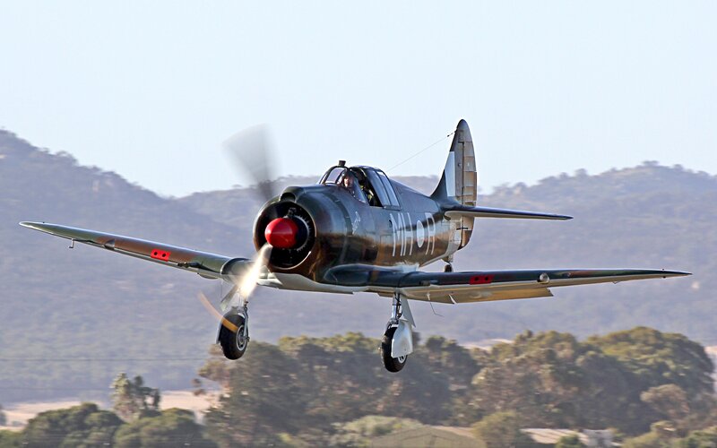 Propeller Airplane in Flight — Green, Dynamic