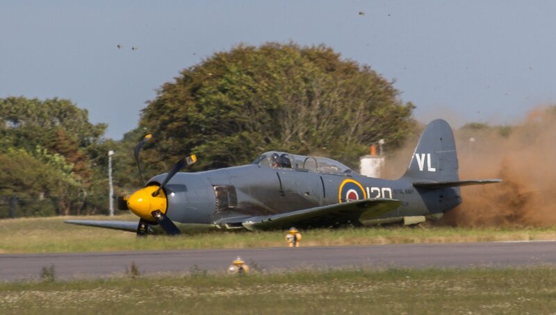 Propeller Airplane on Runway — Gray, Active