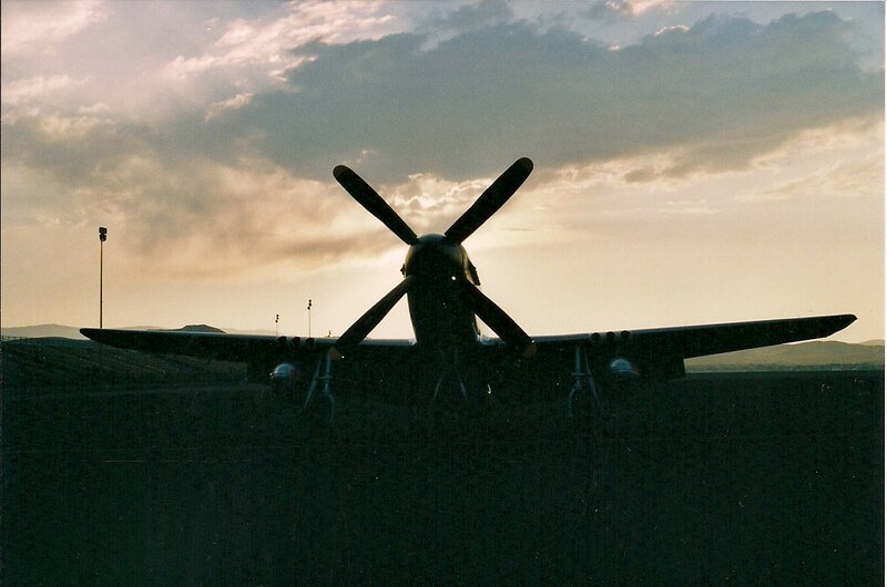 Propeller Airplane Silhouette — Black