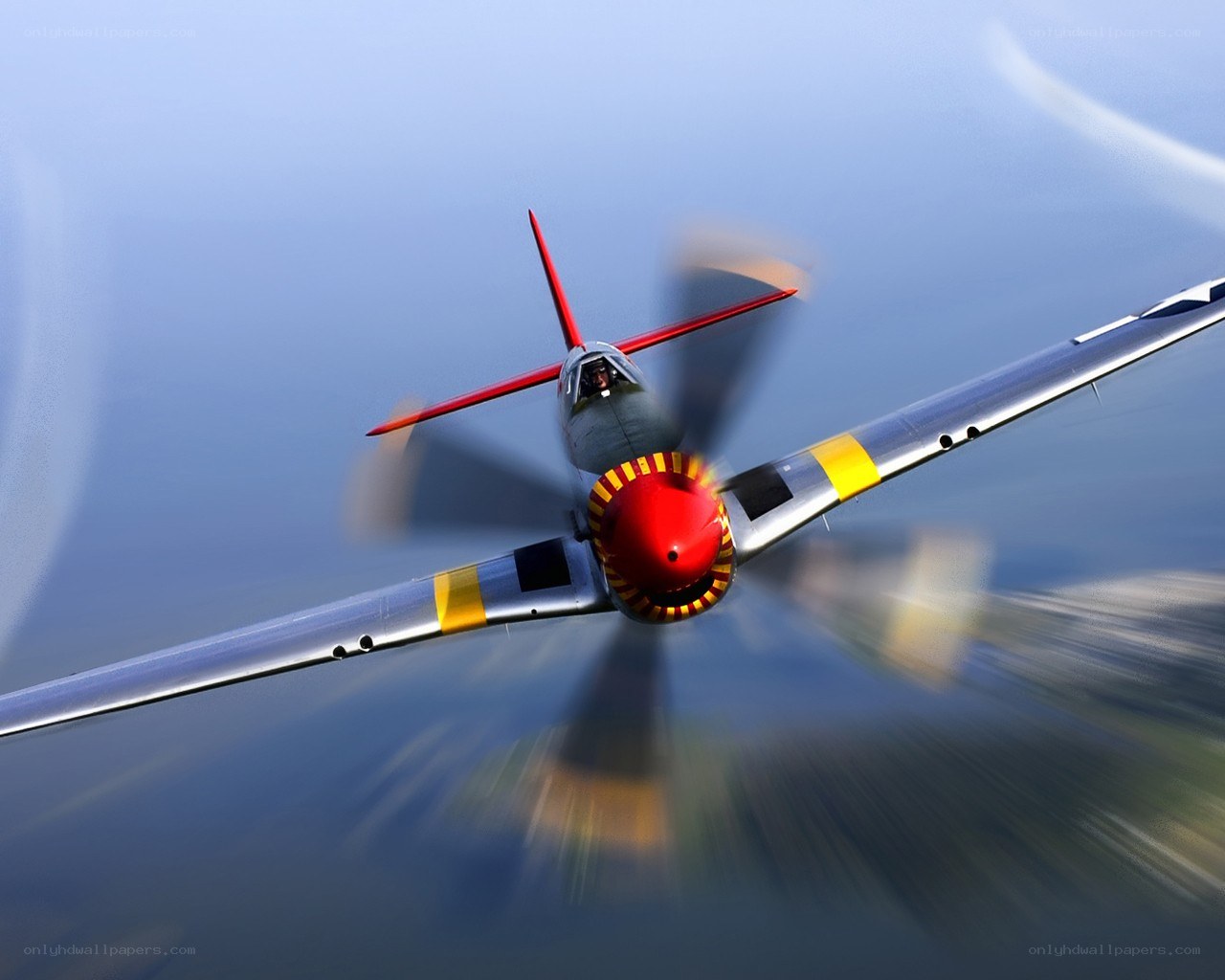 propeller plane in flight