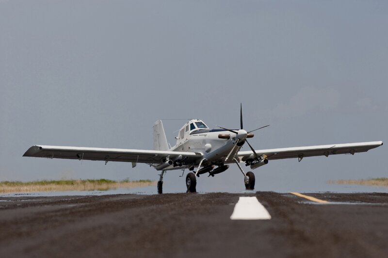 propeller plane on runway