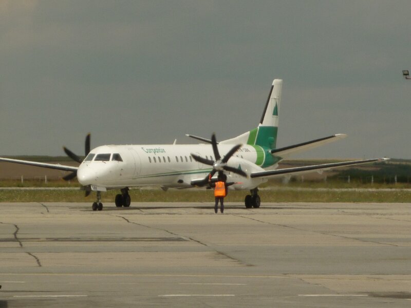Propeller plane on tarmac