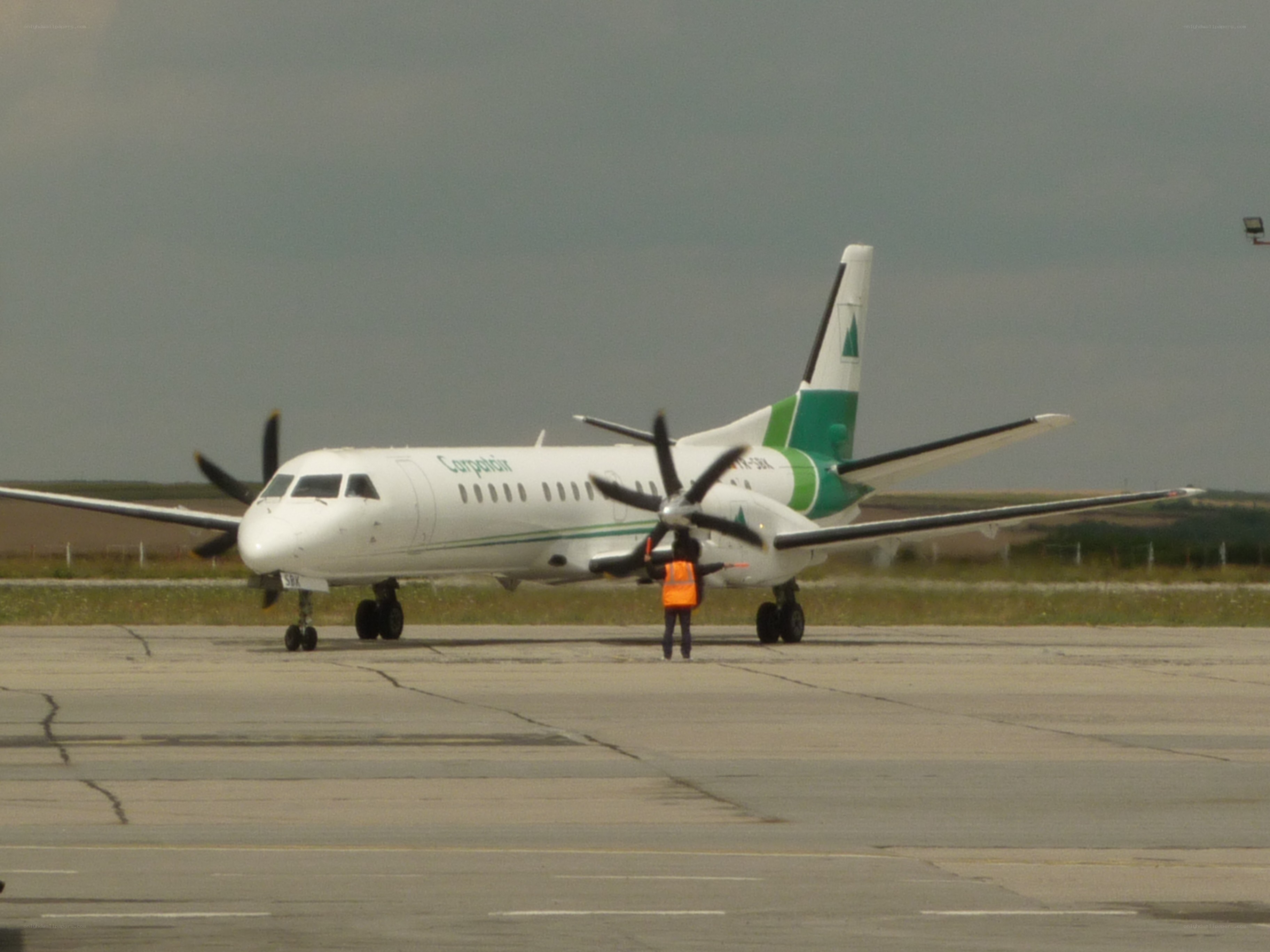 Propeller plane on tarmac