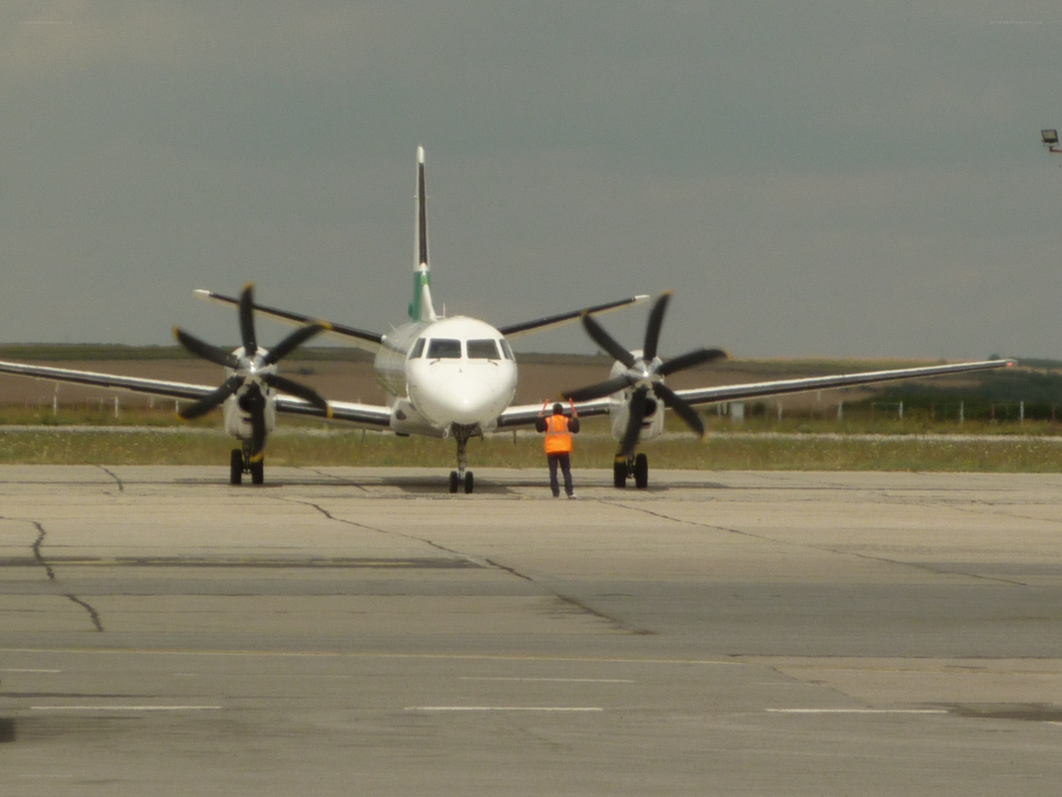 Propeller plane on tarmac