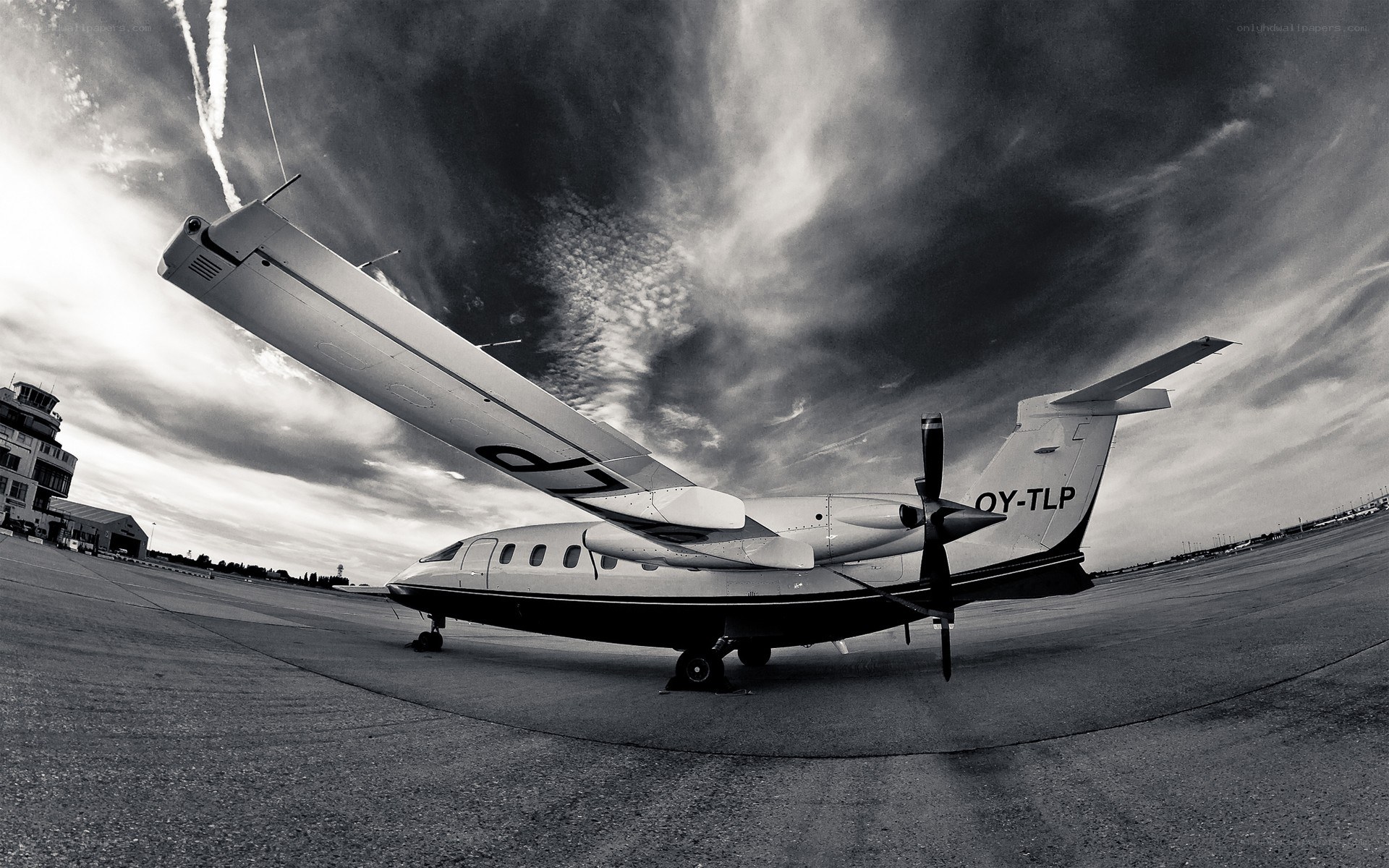 Propeller plane on tarmac