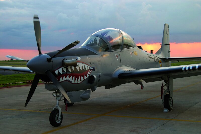 propeller plane with shark teeth
