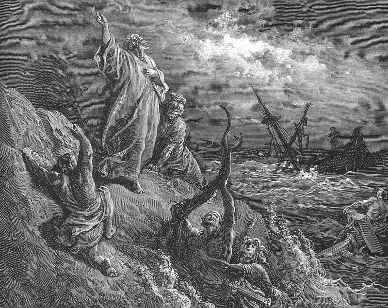 Prophet on a rocky shore