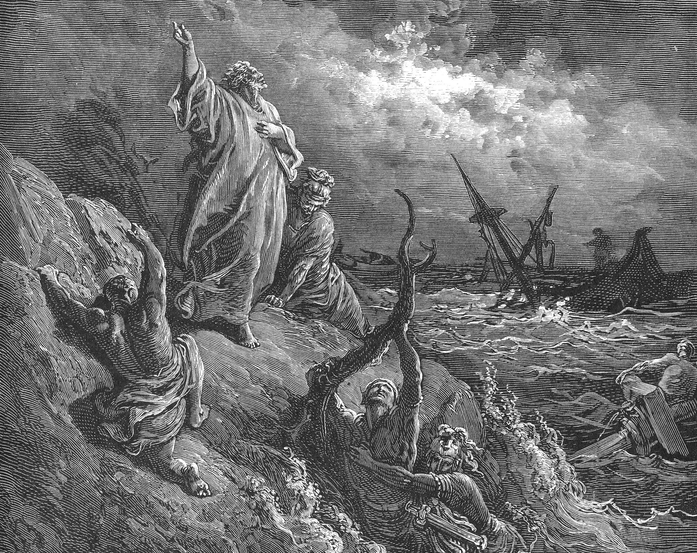 Prophet on a rocky shore