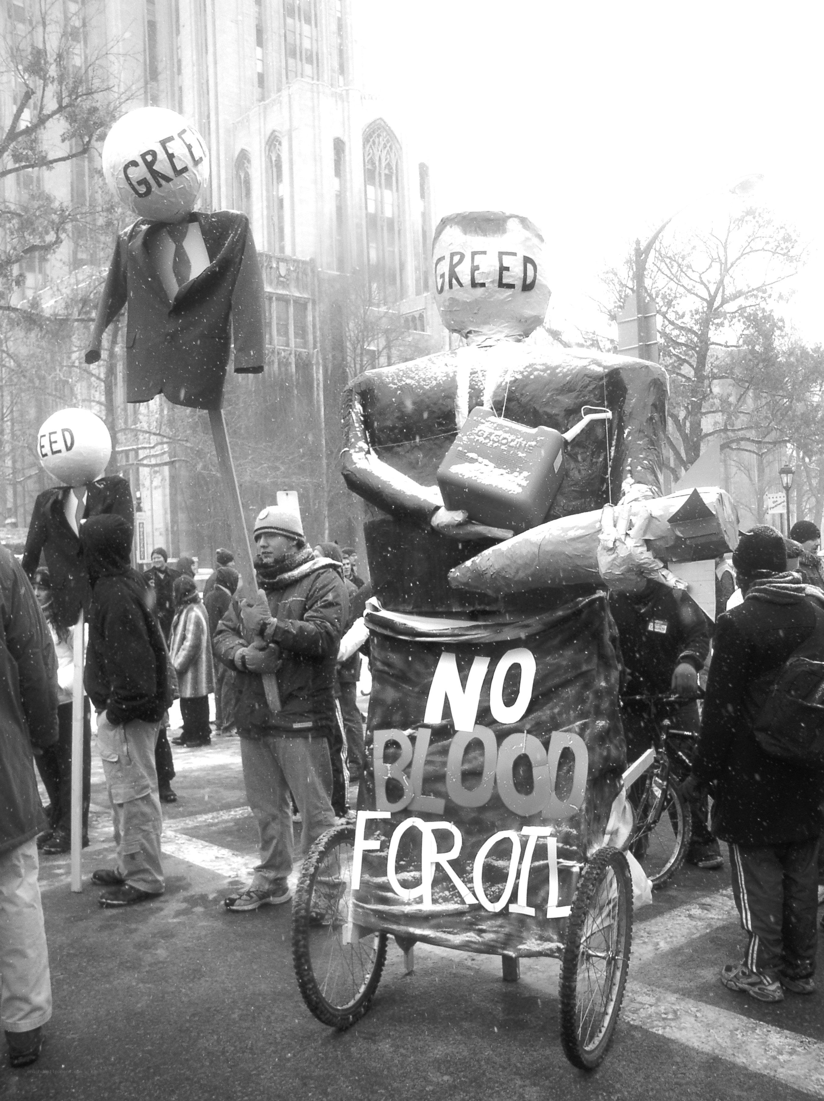 Protest against oil and greed