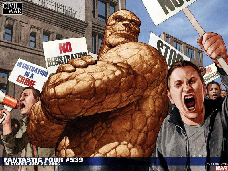 Protest against superhero registration